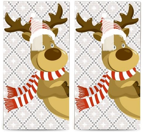 20 einzelne Taschentücher Weihnachten Spaßiges Rentier. 2 Packungen mit 10 einzelnen Papiertaschentücher bedruckt als Geschenk.