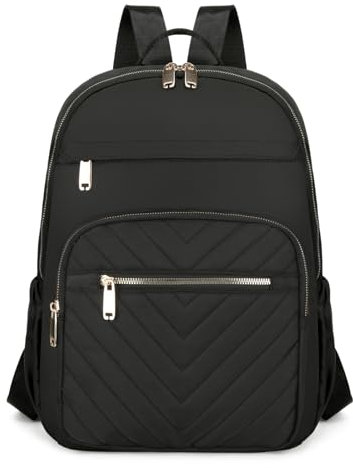 Suweir Rucksack Damen Elegant Klein Damenrucksack 13,3 Zoll Schulrucksack 2 in 1 Rucksacktasche Wasserdicht Schwarz Cityrucksack Anti Diebstahl Tagesrucksack für Reisen, Arbeit, Schule