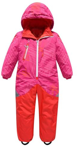 Generisch Schneeanzug für – isolierter, mit gefütterter Overall – Winter-Kinderwagen-Schneemobil-Skianzug oder Schneemobil-Schneeanzug für Mädchen Mein Erstes Sachen Suchen (Pink, 2-3Years)