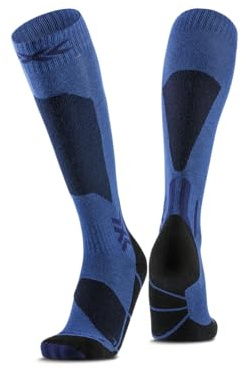 X-Socks Ski Discover OTC – Hochleistungs-Skisocken für Komfort & Unterstützung – O-Ring-Bandage für Stabilität – Ideal für Ski, Snowboard & Wintersport - Deep Purple/Hell Sand, 45-47