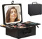 Borsa Cosmetica con Specchio, Valigetta Trucco Portatile con Divisori Regolabili, Trousse da Viaggio per Trucco Illuminato a LED 3 Colori, Grande Beauty Case Impermeabile Trousse Cosmetica per Donna