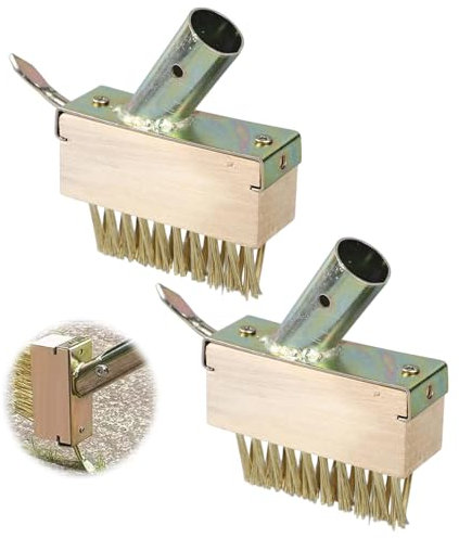 Bogoro 2er Set Unkraut Fugenbürste mit je 29 x 30 Metall-Borsten und Schaber Gegen Unkraut Ohne Stiel,Unkraut Fugenbürste,Fugenreinigung Stahlbürste,Metall-Borsten und Schaber Gegen