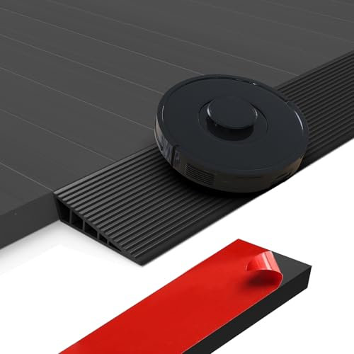 Zilchx Türschwellenrampen 100x10x2.5cm, Selbstklebende Schwellenrampe aus Vollgummi, rutschfeste Rollstuhlrampe für Türschwellen, Saugroboter, Rollstuhl, Kinderwagen, Rollator & e Scooter, Schwarz