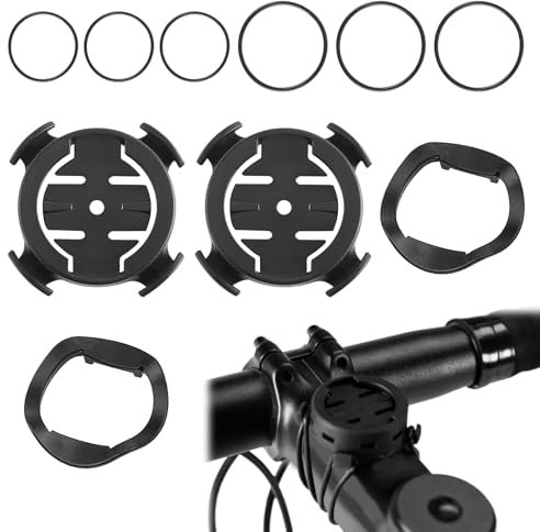 Huybaa 2 Piezas Soporte para GPS de Bicicleta, Montura para Manillar con Correa, Compatible con Edge 200/500/520/800 y iGPSPORT iGS50/618 (ABS, 22-40mm)