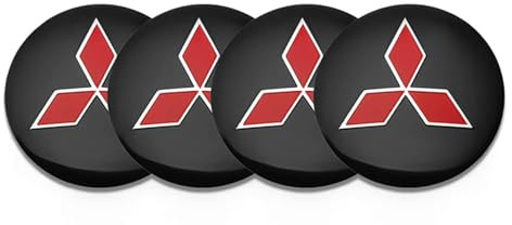 CHAOWEIFB 4 Stück Auto Nabendeckel Aufkleber für Mitsubishi Space Star 2015-2019, Radnabenabdeckung-Logo Radnabendeckel Nabenkappen Abzeichen Sticker,50mm-Bla-ck