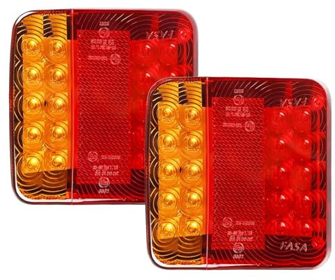 Woola 2 stk LED Rückleuchten Satz für KFZ Anhänger,12V Universal Rücklichter Beleuchtung mit Kennzeichenbeleuchtung und Rückreflektor
