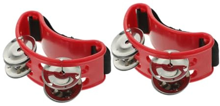 Fußtamburin Schlaginstrument 2 Stück Doppelreihe aus Edelstahl Abs Nylon