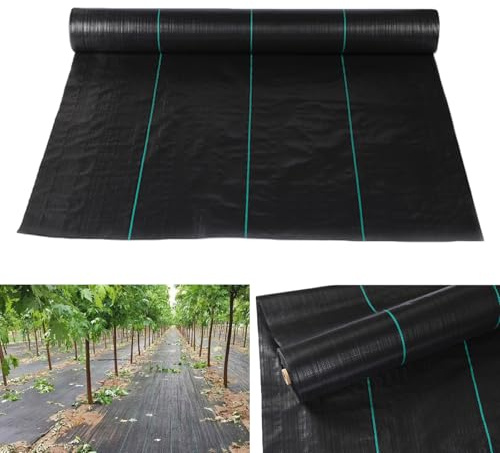 Unkrautvlies Gartenvlies, 1m X 10m Boden-Unkrautvlies, Unkrautfolie Wasserdurchlässig, 100g/M² Gartenbau-Landschaftsgewebe, Unkrautgewebe Für Hochbeet, Garten, Einfahrt Usw. (Schwarz)