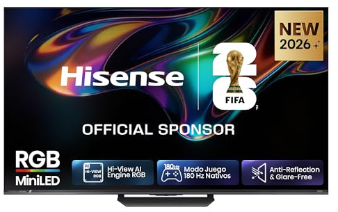Hisense 75UR8S - RGB MiniLED Smart TV 75 Pulgadas, Hi-View AI Engine RGB, Modo Juego 180 Hz Nativos, Anti-Reflection & Glare-Free, Sonido Envolvente 2.1.2, IMAX Enhanced, Dolby Vision IQ, HDR10+
