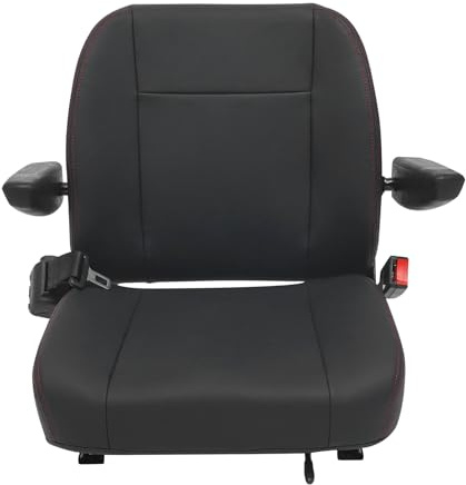 Seggiolino universale per carrelli elevatori, con cintura di sicurezza, microinterruttore, braccioli regolabili, in PVC, per trattori e carrelli elevatori