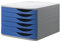 Jalema 2686356160 Schubladenbox, 6 geschlossene Schübe, hell grau/blau