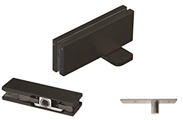 NHN Hydraulische selbst Schließen Pivot Türschließer für Glas Tür, Top Patch + Top Pivot, kein Boden Graben. Hold Open/DW 30-39inch matte black