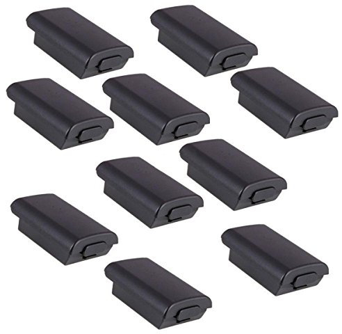 10 x Housse de Batterie Coque Arrière Couvercle Support Coque pour Manette Xbox 360 Noir