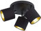 Reality Leuchten Tommy R80333979 Spotbalken, Metall Schwarz Matt, Stoffschirm Schwarz/Goldfarbig