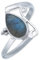 mantraroma Damen Ring Silber mit Stein Labradorit Edelstein blau schlicht groß modern