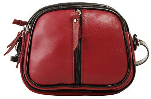 Cluty Umhängetasche echt Leder Damen | Made in Italy | kleine Abendtasche | elegante Partytasche mit 3 Fächern | 020402