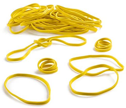 PlasticMill Rubber Bands - #33 Size - Yellow Rubberbands - 100 Count.