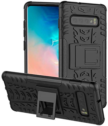 Verco Schutzhülle für Samsung Galaxy S10 Hülle, Armor Outdoor Handyhülle für Galaxy S10 Case Panzer Hardcase [Cover geeignet für Baustelle], Schwarz