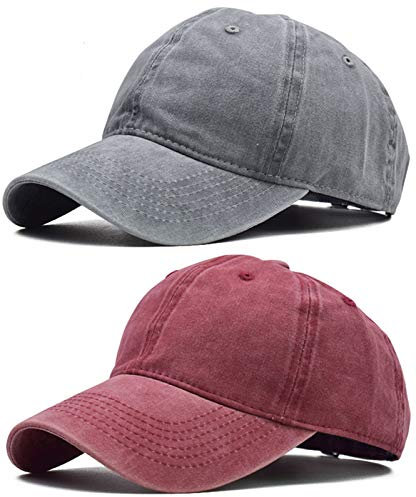 Vintage Unisex Top Hüte für Frauen Baseball Caps für Männer Papa Hüte Baseball Hüte für den täglichen Gebrauch - Grau - Einheitsgröße