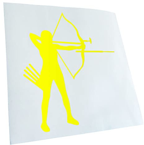 Kiwistar - Autoaufkleber - Bogenschießen Bogensport - neongelb - 60x52cm - Heckscheibe Auto Aufkleber wetterfest für Kfz LKW Mofa Truck - Sticker außen selbstklebend Tuning Zubehör für Fenster