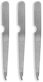 ZAMAHA UK® 3 Pcs Stainless Steel Metal Nail Files - Reusable Dual Sided Nail Care for Men and Women, Pedicure & Manicure Accessories, Ergonomic Handle