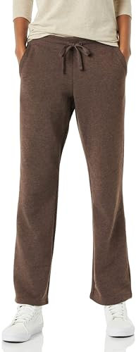 Amazon Essentials Pantalon de Survêtement Droit avec Cordon de Serrage pour Femmes, en Polaire (Disponible en Grande Taille) Femme, Chocolat, XL