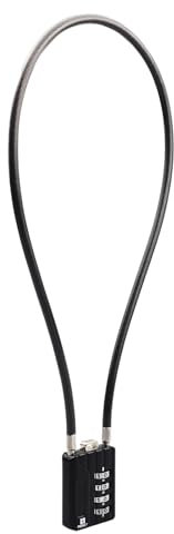 RESET-204 4-stelliges Zahlenschloss mit 50cm Drahtseil, 5mm Durchmesser Kabel, Hochsicherheitsschloss, geeignet für Gepäck, Waffenkoffer, Mülleimer-Schloss, Werkzeugkasten, Helm, 1 Packung