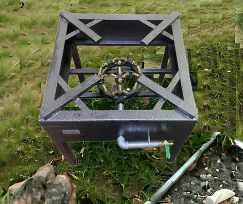 Reldor Heavy Duty 20 Multi Jet Cast Iron Burner Gas Camping Stove, Easy To Clean, Ideal for Commercial Catering, Outdoor Events, Party, Festival - Compatible with LPG Only (48L x 49W x 48H cm)