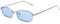 Ggpyyon Vintage Rechteckig Sonnenbrille für Damen Herren,Retro Schmale Brille UV-Schutz Sunglasses(Silber/Blau)