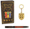 Harry Potter Notizbuch mit Stift und Schlüsselanhänger, Notizbuch im Hogwarts Design, Inkl. Stift, Schlüsselanhänger und Notizblock, Hogwarts Geschenk Set
