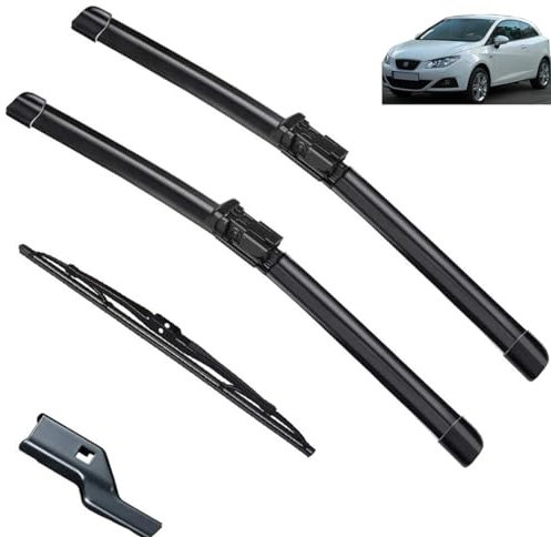 Scheibenwischer vorne und hinten, kompatibel mit Seat Ibiza 6J 2009–2012, Windschutzscheibe, Windschutzscheibe, Fensterbürsten, 24 Zoll + 16 Zoll + 14 Zoll
