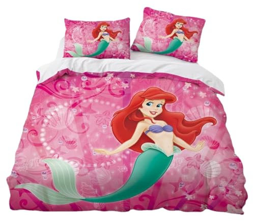SENTUBILA Bettwäsche 135x200 Mädchen,Prinzessin Bettwäsche Set,Bettbezug Für Kinder,MKinderbettwäsche,Kissenbezug (A,135x200cm+80x80cm)