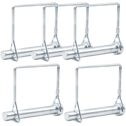 CEEYSEE 5Stück Sicherungsstift 12 mm x 80 mm Einen Splinte Rohrklappsplinte mit Rastverschluss eckigem Bügel aus Verzinktem für Anhänger, Traktoren, Kippern, Bauernhof, Rasenmäher (F.12 mm x 80 mm)