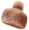 Futrzane Classic Bommel Mütze - Fellmütze Damen - Russen Wintermütze aus Pelz (M, Beige Classic)