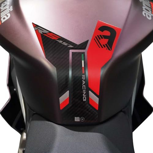 labelbike - 3D Tankpad Aufkleber Dekorationen und Schutz für Motorradtanks kompatibel mit Aprilia RS 457 2024 - Grau