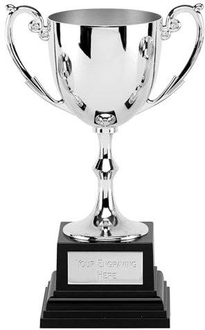 TROPHIESPLUSMEDALS Recognition Silver Nickel Plated Presentation Cup On A Heavyweight Base - 18CM (7 1/8)