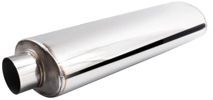 Simoni Racing ESR6 Universal-Sportauspuff, gerader runder Ausgang, gerader Auspuff für Autos aus Edelstahl, Länge 550 mm, Stahl