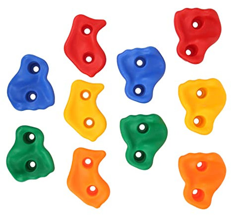 OPPWONG Kletterwand für, Klettergriffe aus Buntem Kunststoff + Edelstahl für, Kletterwand-Griffe-Set, Klettergriffe für die Felswand, mit Zubehör-Set für