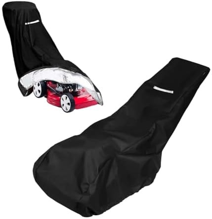 MINZHI Rasenmäher Abdeckung Wasserdicht 210D Oxford Polyester,Rasenmäherabdeckung,Rasenmäher Abdeckplane,Rasenmäher Abdeckung Wasserdicht,Anti-UV,mit Kordelzug und Aufbewahrungstasche(193x112x64cm)
