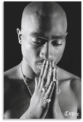 ORAUSEUN Tupac Shakur Poster, Wandkunst, Leinwand, ästhetischer Einband, Vintage-Poster, dekoratives Gemälde für Zimmer, 30 x 45 cm, ungerahmter Stil