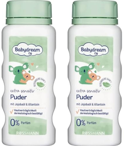 Generic Extra Sensitiv Puder, Babydream – Mit Jojobaöl & Allantoin, Parfümfrei – Dermatologisch Bestätigt – 2 x 100g Vorteilspack