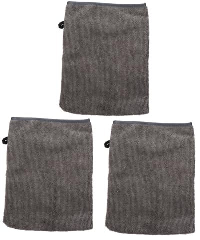 SHERCHPRY 3Pcs Makeup Remover Gloves Soft Face Cleaning Gloves for Shower and Bathroom Breathable and Water Absorbent Travel Accessory for Gentle Exfoliation Grey Black