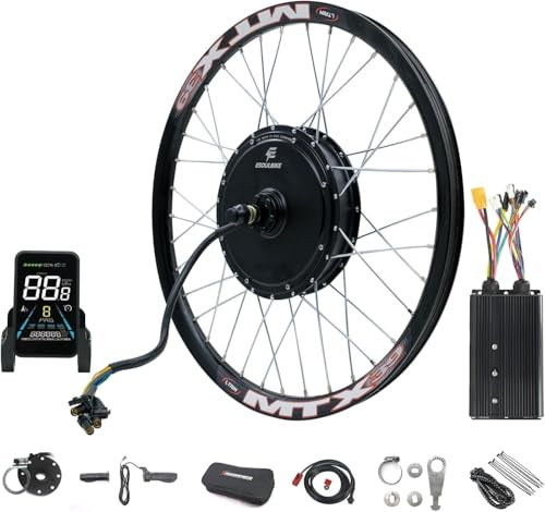 ESOULBIKE 72V 3KW Electric Bike Kit - Brushless Rear Hub Motor Electric Bicycle Conversion Kit with Controller, Display (26 Zoll)