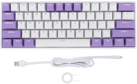 Spryflower Tastiera meccanica da gaming 61 tasti, 60% con retroilluminazione RGB e switch, connettività USB‑C, design compatto a piena copertura dei tasti con anti‑ghosting, per PC e