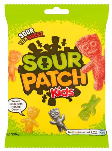 Sour Patch Kids Original, Fruit-Flavoured Gums with Sour Sugar Coating, 10 x 130g