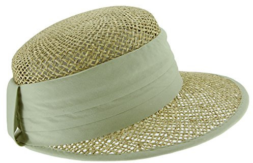 Seeberger Damen Sonnenhut Damenstrohcap, Einfarbig, Gr. One size, Beige (natur/oliv 9053)