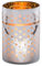 condecoro Windlicht - Elch - Glas Teelichthalter Kerzenhalter Matte Optik H 13,5cm Silber