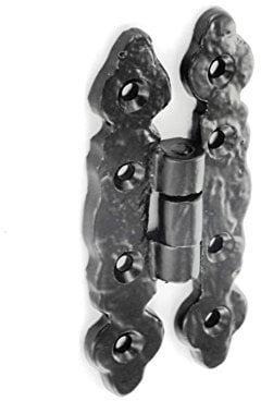 Black Antique Cabinet Cupboard Door Hinge Fancy Butterfly Ornatec - 2 x 80mm