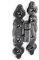 Black Antique Cabinet Cupboard Door Hinge Fancy Butterfly Ornatec - 2 x 80mm