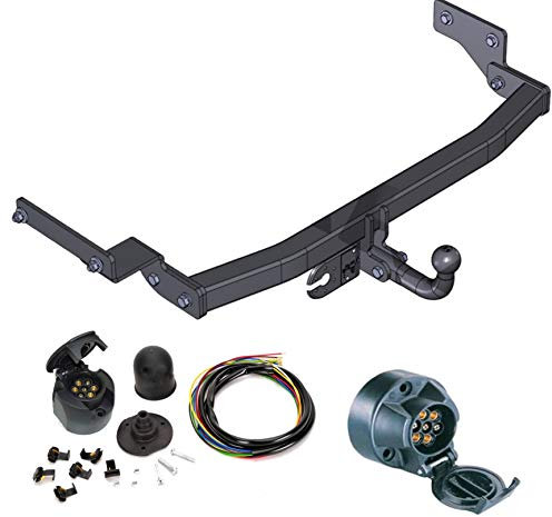Fascione per rimorchio 7 pin per Renault Clio II, modelli dal 1998 al 2004, gancio a collo di cigno smontabile con strumenti